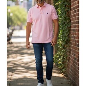 Polo Ralph LaurMens Color Pink  Polo Tee T-Shirt Size XXL